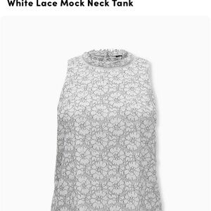 torrid White Lace Mock Neck Tank